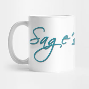 Sage's Tower Blue Script Coffee Mug